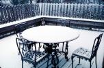 Snowy Porch, Chairs, Table, Fence, Cold, Ice, Snow, PDEV01P02_12