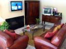 Flat Screen TV, Fireplace, Sofa, Coffee Table, Plants, Rug, PDFD01_013