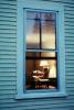 Window Frame, chair, man reading, East Burke, Vermont, 1978, 1970s, PDFV01P01_08