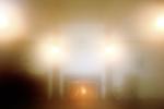 Fire in the Fireplace, ceiling, chair, lights, Burklyn Hall, Burke, Vermont, 1978, 1970s
