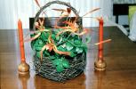 basket, flower arrangement, candles, PDFV02P08_17