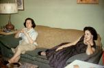 Women on a Sofa, smiles, 1940s, PDFV02P10_10