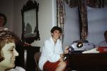 Lady with Slide Projector, smiles, PDFV02P13_17