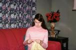 Girl on a Sofa, Crocheting, sweater, 1960s, PDFV02P14_01