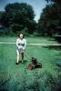 Woman, Female, Mowing the Lawn, Power Mower, 1940s, PDGV01P08_06