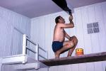 Man Painting, brush, ceiling, wall, bucket, PDGV01P09_10