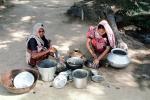 Woman washing dishes, pail, pots, pans, PDKV01P01_13