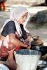 Woman washing dishes, pail, pots, pans, PDKV01P01_15