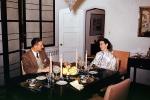Man and Woman, Sitting, Dining Room Table, Candles, Table Settings, February 1960
