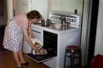 Woman Baking Muffins, Electric Stove, Housewife, Apron, 1950s, PDKV01P10_05