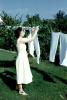 1950s housewife, Hanging clothes, clothesline, backyard, Drying Line, Clothes Line
