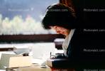 Woman, writing, desk, PDOV01P02_03