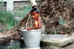 bathing, water boy, washing, cleaning, pail, bucket, sunny, outside, ourdoors, exterior, funny, cute, hilarious, PDRV01P02_18