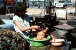 Boy, baby, washing, mother, son, San Salvador, El Salvador, PDRV01P03_13