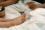 Pedicure, applying make up, toe nail polish, woman, PDRV01P06_04