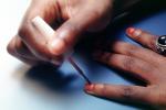 make-up, painting finger nails, female, girl, ring, Manicure, brush, bottle, hand, fingers, PDRV01P07_18