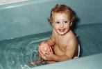 Bathtub, Washing, Water, Cute, Sitting, Tub, 1950s, PDRV01P13_01B