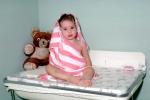 Teddy Bear, Girl, Clean, Washing, Towel, Bassinet, PDRV01P13_09