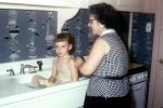 1950s housewife, bath, frown, smiles, Kitchen Sink, Girl, Retro, Housewife, Bathwater, 1950s, PDRV01P14_14