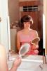 1960s housewife, mirror, vanity, hairdo, primping, 1960s, PDRV01P15_03