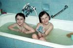 Smiles, Tub, Bathtub, Brother, Sister, 1950s