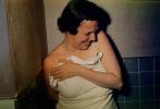 smiling woman, laughing, 1950s