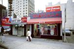 Wraps of LA, Clothing Store, Libby's Coffee Shop. Downtown, December 1986