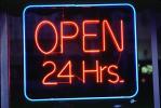 open 24 hours, neon sign, PDSV03P14_04