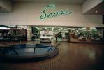 Water Fountain, aquatics, car, mall, interior, Sears, building, store, Shopping Center, signage, 1980s, inside, indoors