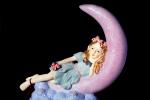 Little Girl Resting on a Purple Moon, rose