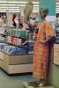 Woman, shopping, pantyhose, stockings, lingerie, dress, April 1966, 1960s, PDSV07P05_14B