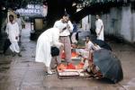 Woman, Rain, Umbrella, Sidewalk, Tamil Nadu India, PDVV02P07_05