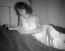 Woman Reading in Bed, full length slip, lingerie, olgas-house-of-shame