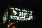 adult book store, signage, sign