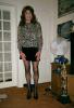 Crossdresser in a short skirt, RHT Stockings, high heels, Wig, 1960s, PETV01P04_03