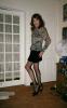 Crossdresser in a short skirt, RHT Stockings, high heels, Wig, 1960s