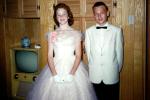 Formal Dress, Prom, Teenager, Teen, Gloves, Pretty, Man, Male, Bowtie, Suit, 1950s, PFAV09P03_01