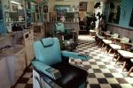 Barber shop, chairs, mirrors, checkerboard floor, mirror, americana, PFBV01P01_04