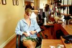 Hair styling, perm, wet hair, woman, sitting, beautician, PFBV01P08_09