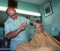 Hair Cut, Barbershop, boy, cute, funny, Americana, barber, 1950s