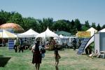 SolFest, Tents, solar panels, woman, girl, Hopland, Mendocino County, July 24 1994, PFFV01P15_11