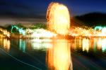 water reflection, lake, Ferris Wheel, Marin County Fair, California