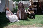 Woman, Man, costume, tents, Civil War re-enactment