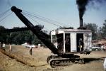 Steam Tractor Crane, smoke, county fair, 1950s