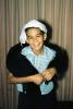 fur shawl, Smiles, Crossdresser, Boys in drag, 1950s