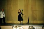 Woman on Stage, Dancing, Curtain, Microphone, 1940s