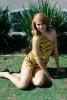 Lady, Tiger Pattern, Swimsuit, Sun Worshipper, Redhead, 1960s, PFMV02P12_17