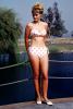 Lady, Woman, Polka-dot Bikini, Swimsuit, Sunny, Suntan, Sun Worshipper, Beehive Hairdo, 1960s, Bikini Top, Smile, bellybutton, Pageant, PFMV02P13_13