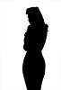 Female silhouette 1940s, 1940s, shape, logo, PFMV03P01_16M