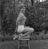 Cute Lady in a Bullet Bra, shorts, high heels, 1950s, PFMV03P03_17